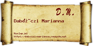 Dabóczi Marianna névjegykártya
